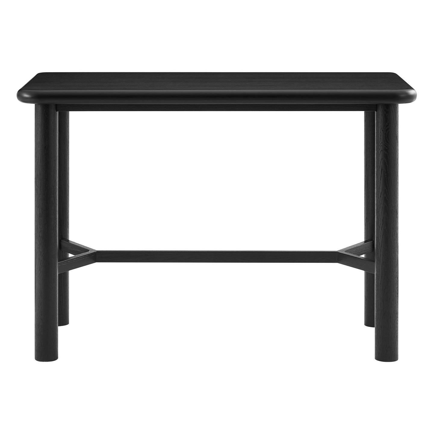Wells Rectangular 60" Oak Wood Bar Table in Black