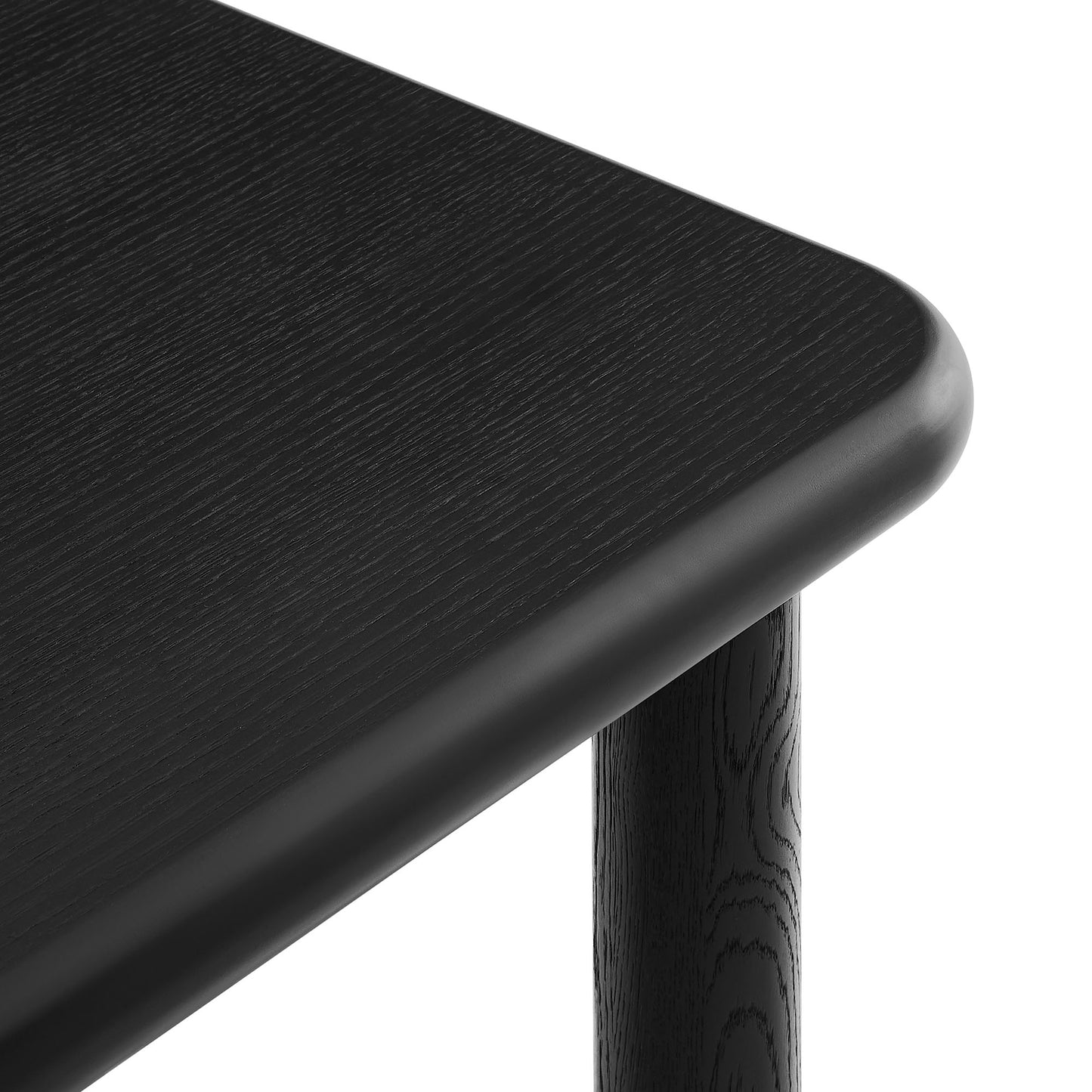 Wells Rectangular 60" Oak Wood Bar Table in Black