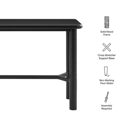 Alvia Rectangular 60" Oak Wood Bar Table in Black