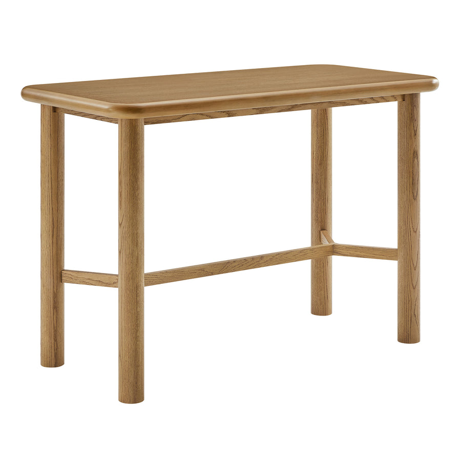 Wells Rectangular 60" Oak Wood Bar Table in Weathered Oak