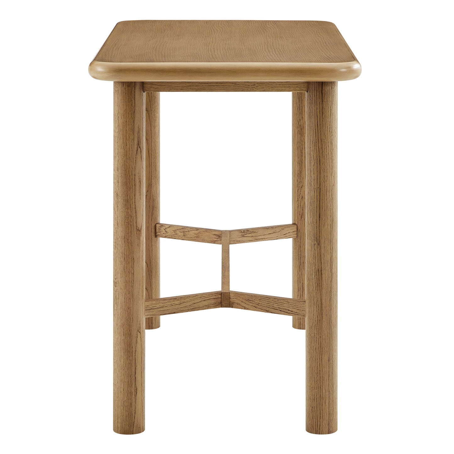 Wells Rectangular 60" Oak Wood Bar Table in Weathered Oak