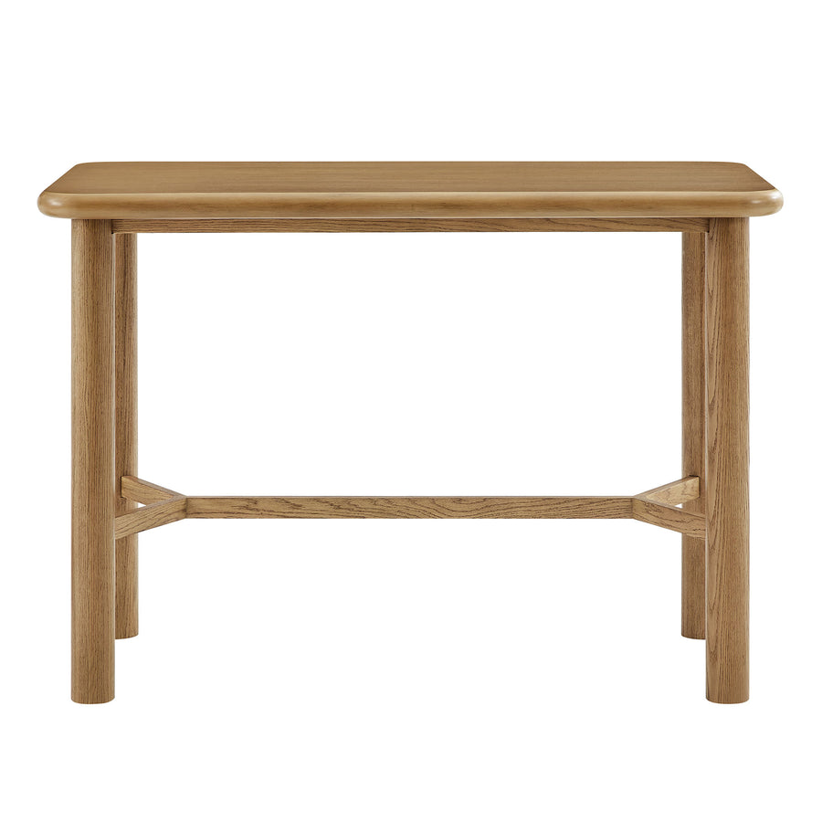 Wells Rectangular 60" Oak Wood Bar Table in Weathered Oak