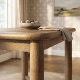 Wells Rectangular 60" Oak Wood Bar Table in Weathered Oak