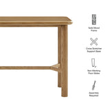 Wells Rectangular 60" Oak Wood Bar Table in Weathered Oak