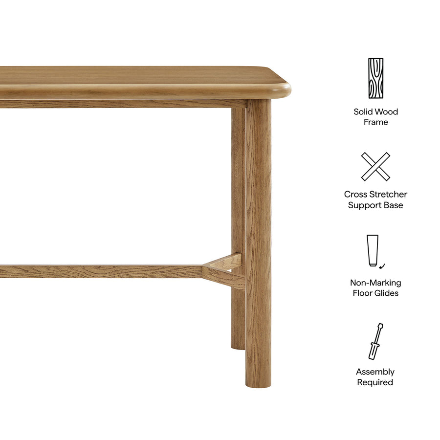 Wells Rectangular 60" Oak Wood Bar Table in Weathered Oak