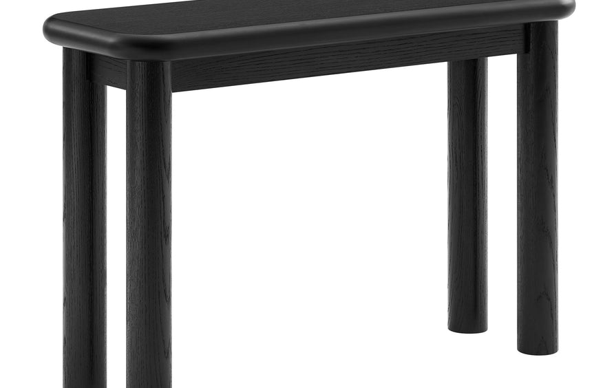 Wells Oak Wood Console Table in Black