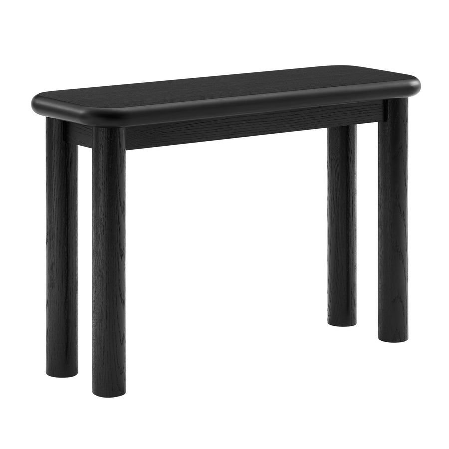 Wells Oak Wood Console Table in Black