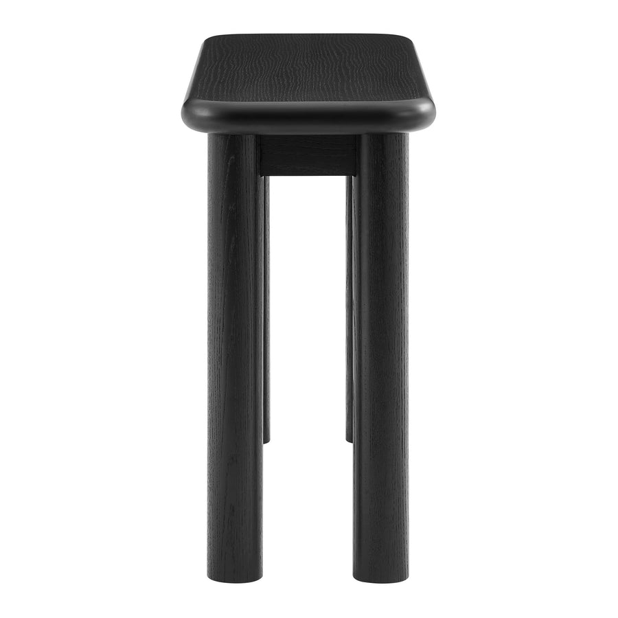 Wells Oak Wood Console Table in Black