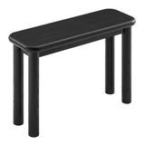 Wells Oak Wood Console Table in Black