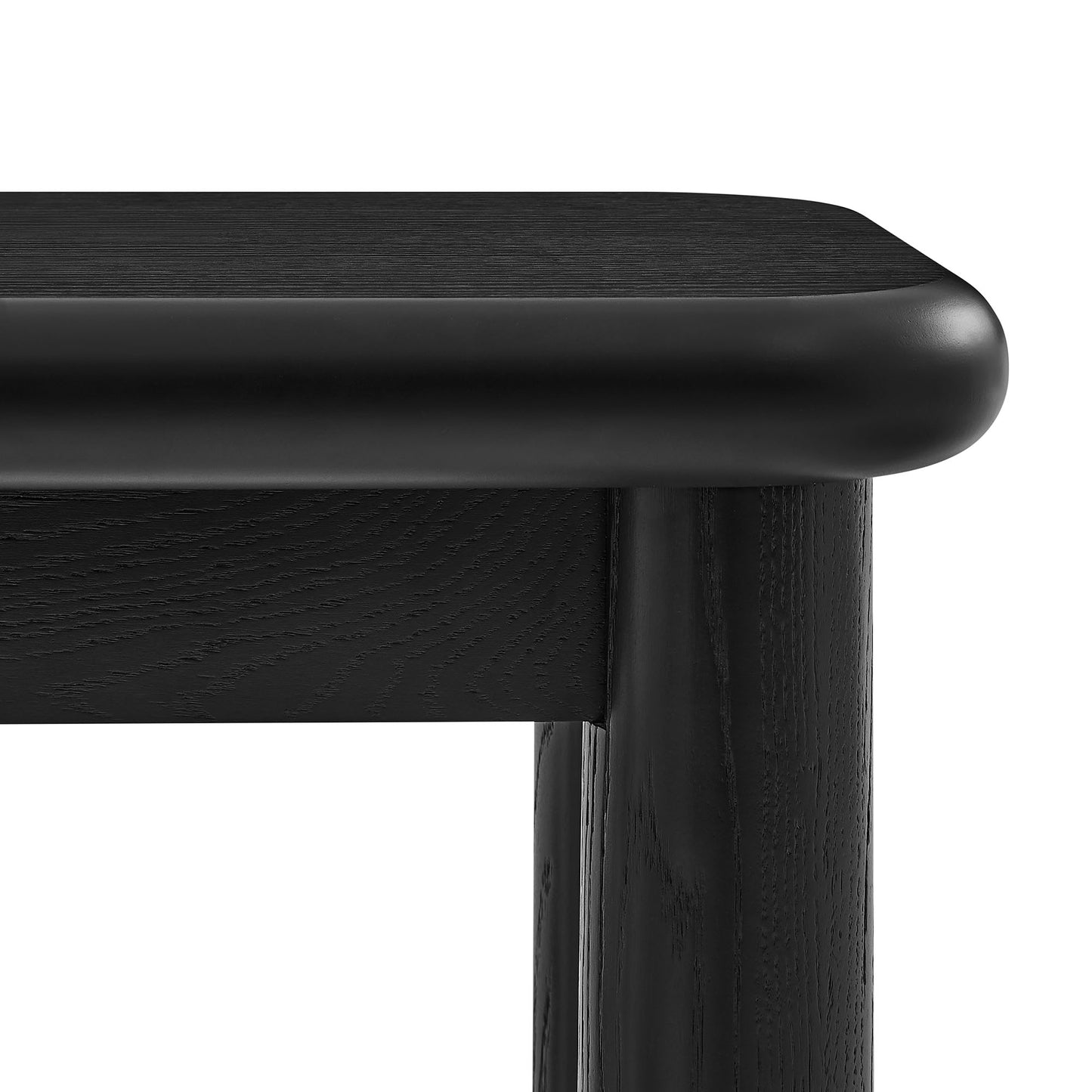 Wells Oak Wood Console Table in Black