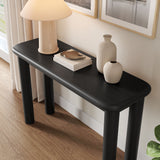 Wells Oak Wood Console Table in Black