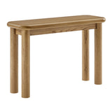 Wells Oak Wood Console Table in Weathered Oak