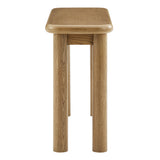 Wells Oak Wood Console Table in Weathered Oak
