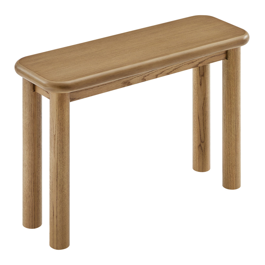 Wells Oak Wood Console Table in Weathered Oak