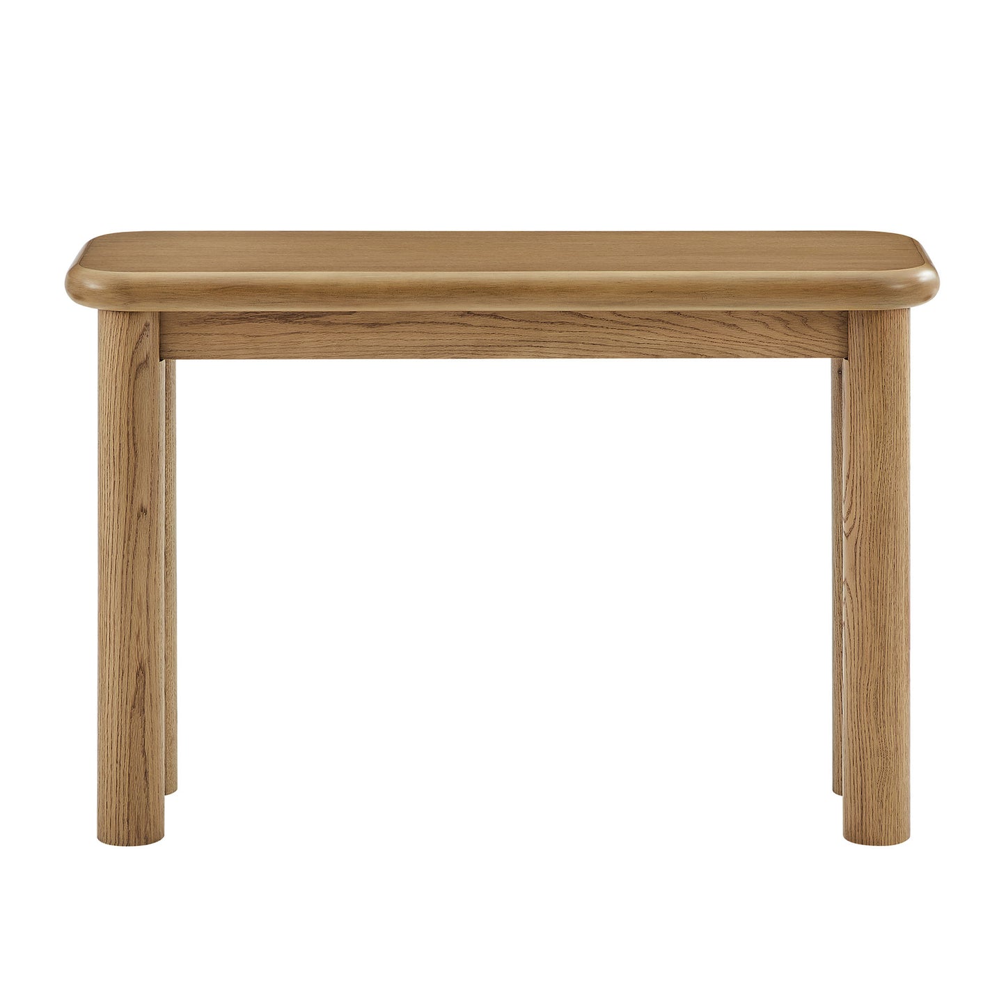 Wells Oak Wood Console Table in Weathered Oak