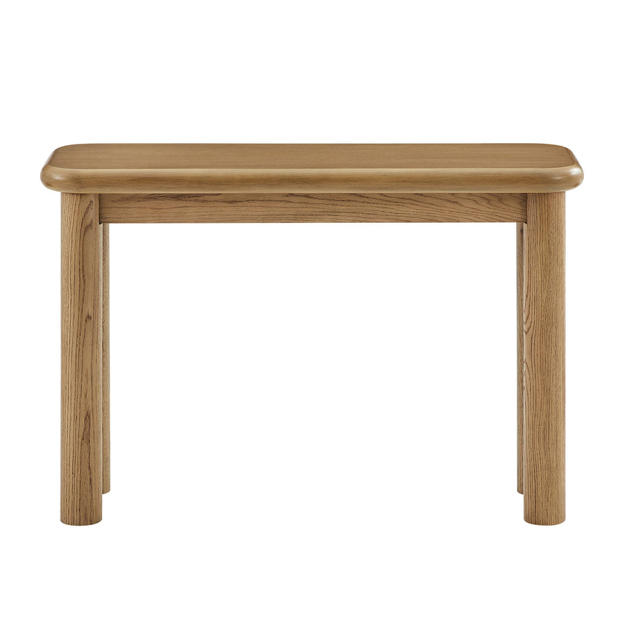 Wells Oak Wood Console Table in Weathered Oak