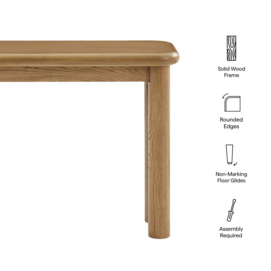 Wells Oak Wood Console Table in Weathered Oak