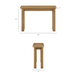 Wells Oak Wood Console Table in Weathered Oak
