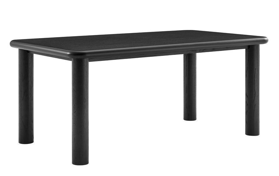 Wells 72" Rectangular Oak Wood Dining Table in Black