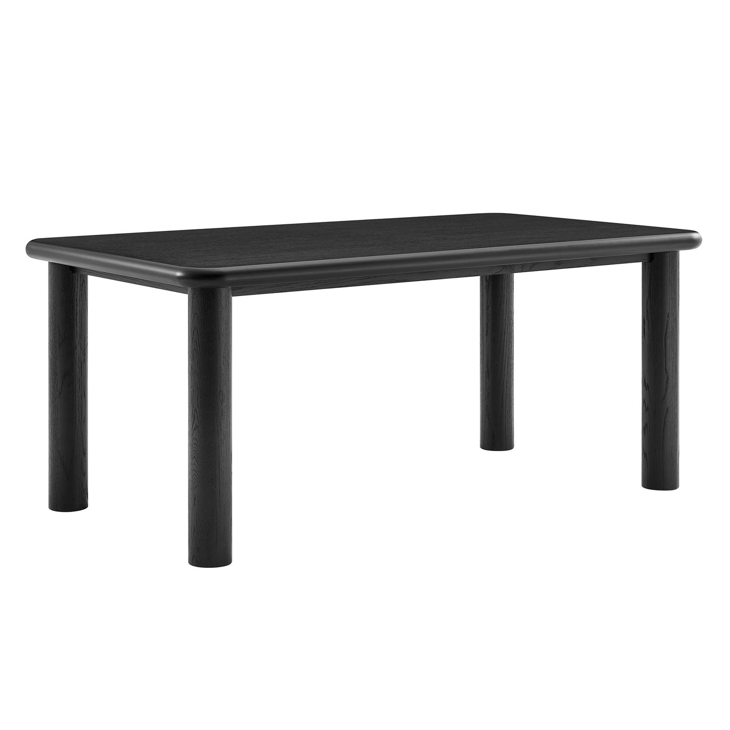 Wells 72" Rectangular Oak Wood Dining Table in Black