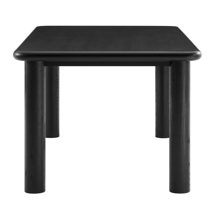 Wells 72" Rectangular Oak Wood Dining Table in Black