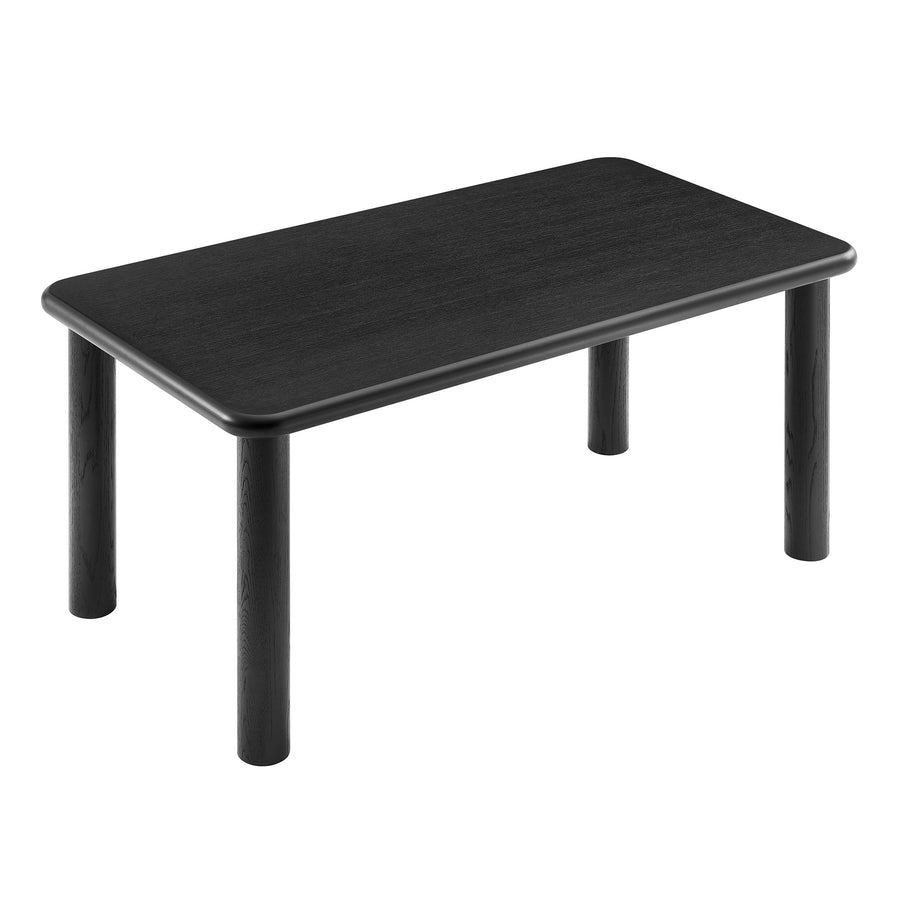 Wells 72" Rectangular Oak Wood Dining Table in Black