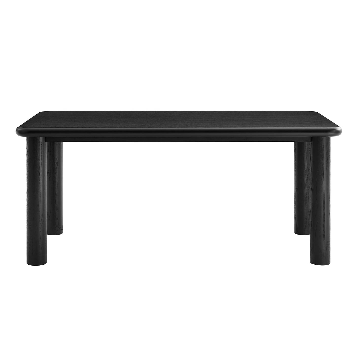 Wells 72" Rectangular Oak Wood Dining Table in Black