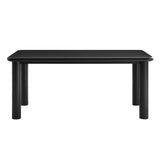 Wells 72" Rectangular Oak Wood Dining Table in Black