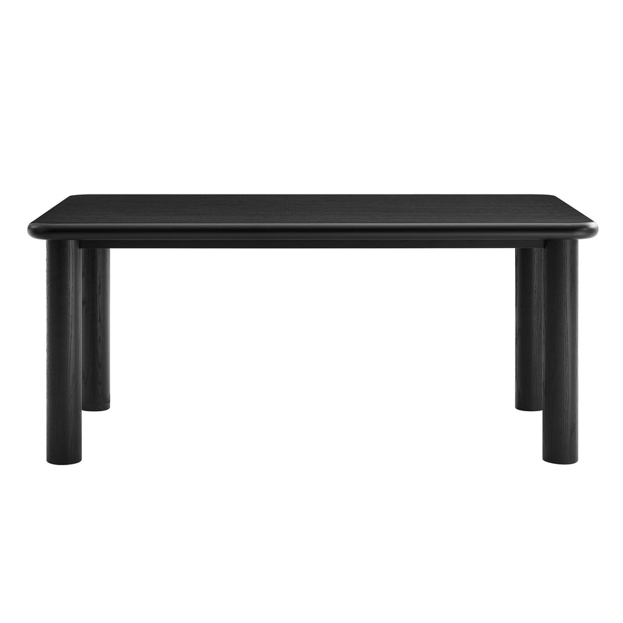 Wells 72" Rectangular Oak Wood Dining Table in Black