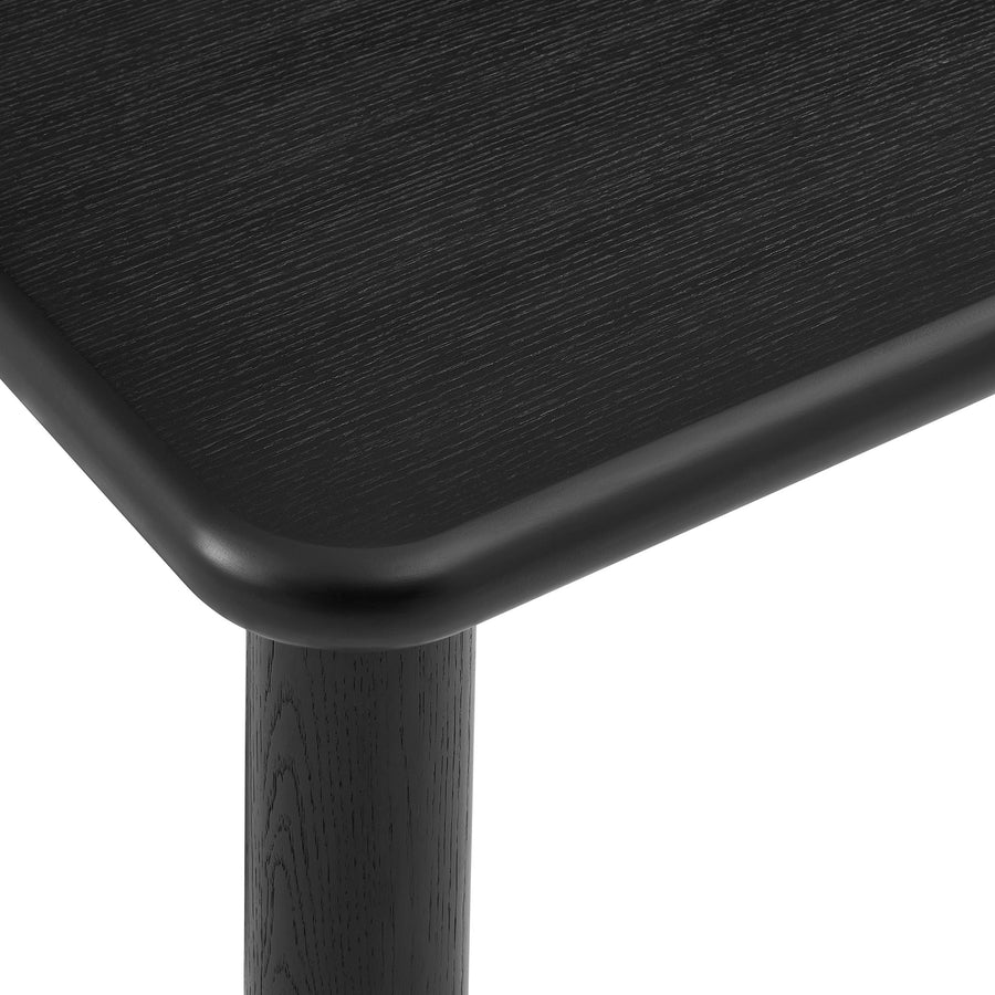 Wells 72" Rectangular Oak Wood Dining Table in Black