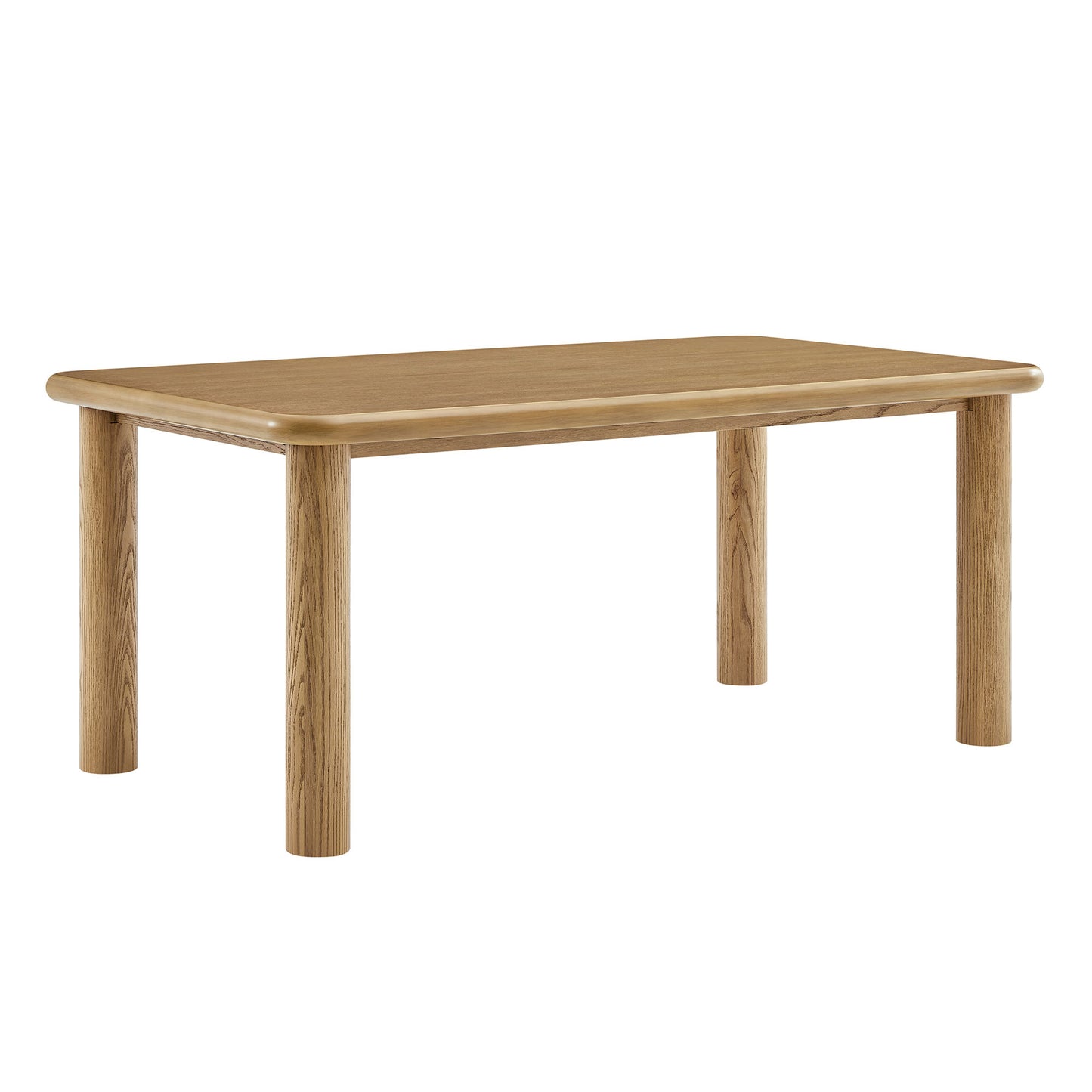 Wells 72" Rectangular Oak Wood Dining Table in Weathered Oak