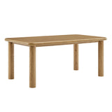 Wells 72" Rectangular Oak Wood Dining Table in Weathered Oak