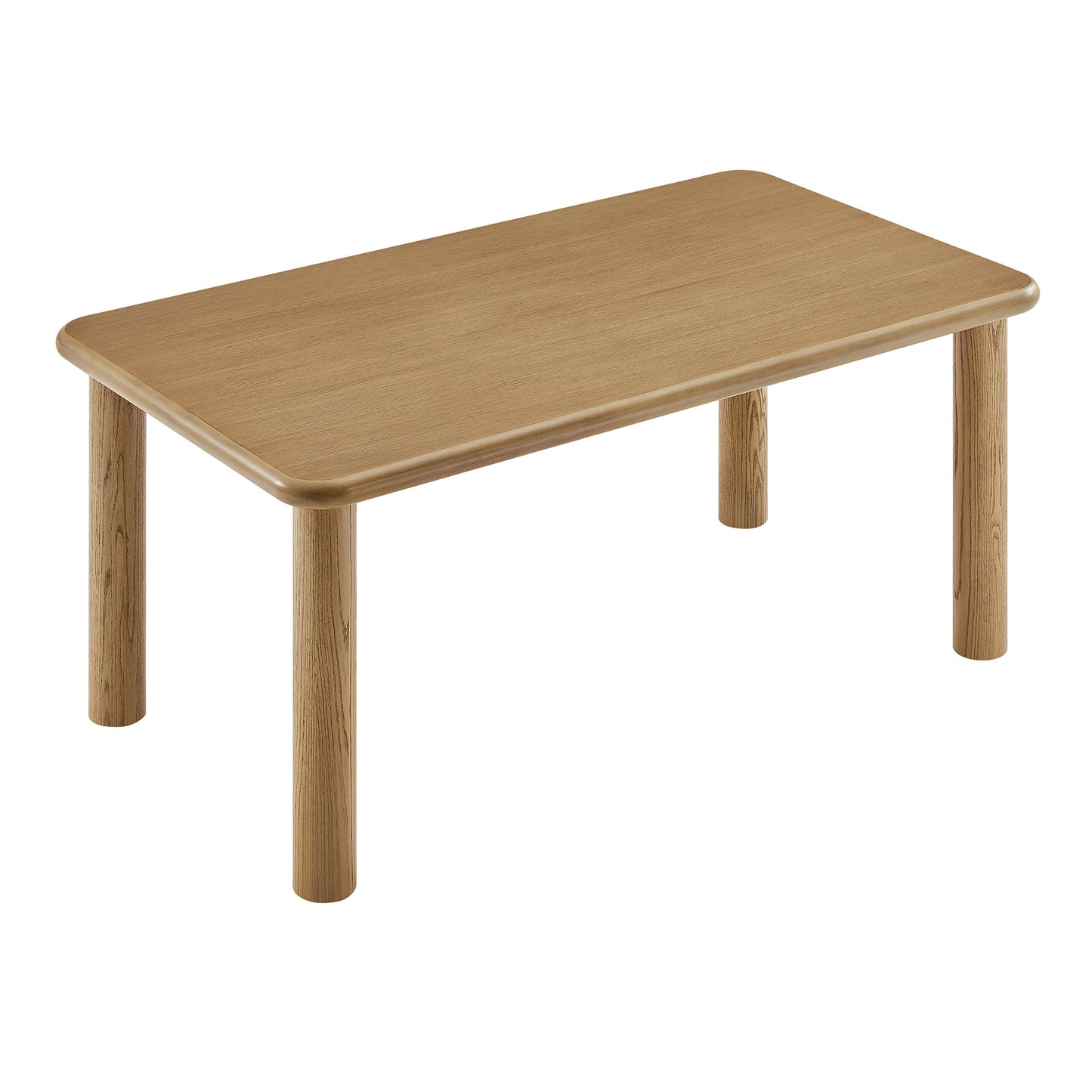 Wells 72" Rectangular Oak Wood Dining Table in Weathered Oak