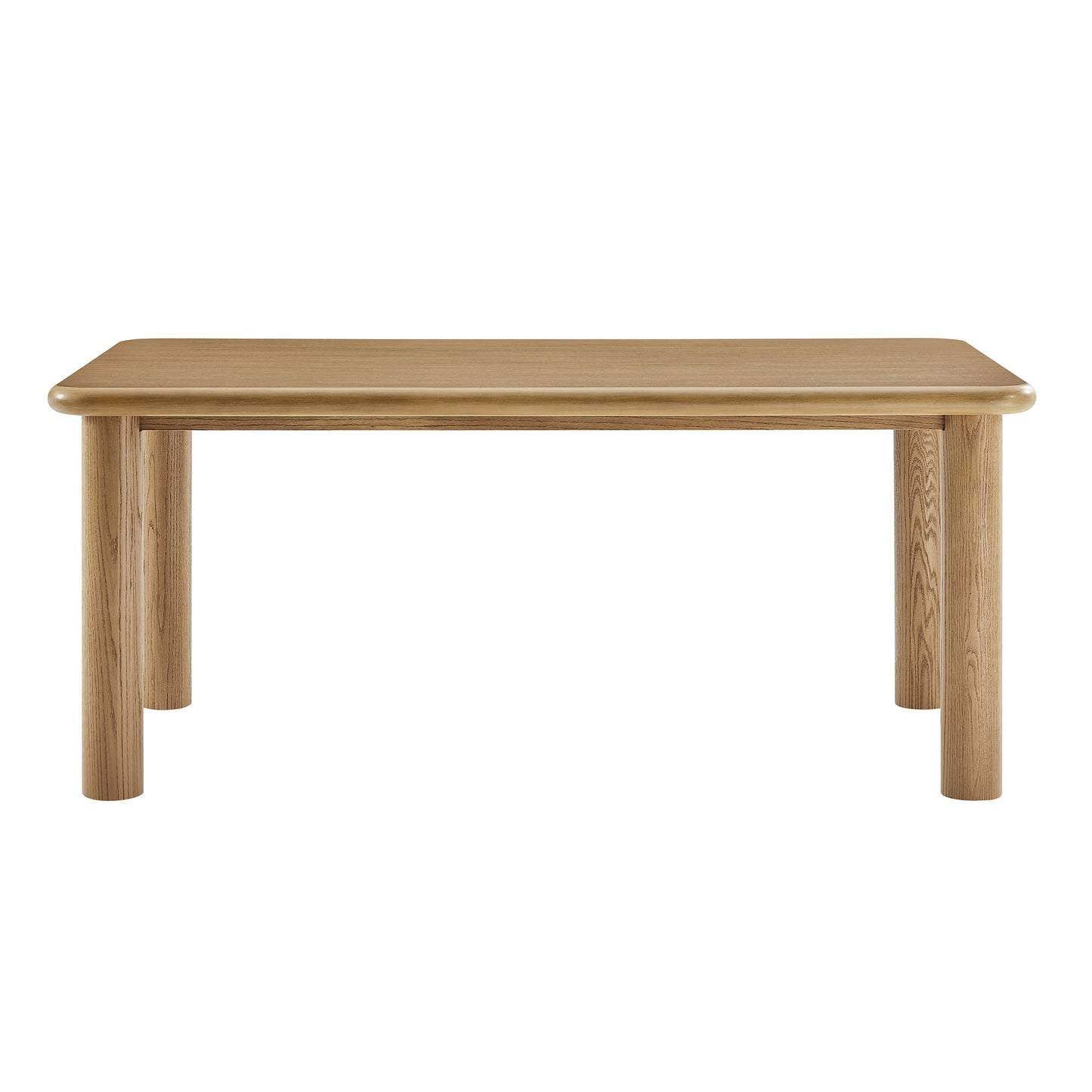 Wells 72" Rectangular Oak Wood Dining Table in Weathered Oak