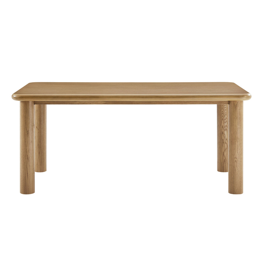 Wells 72" Rectangular Oak Wood Dining Table in Weathered Oak