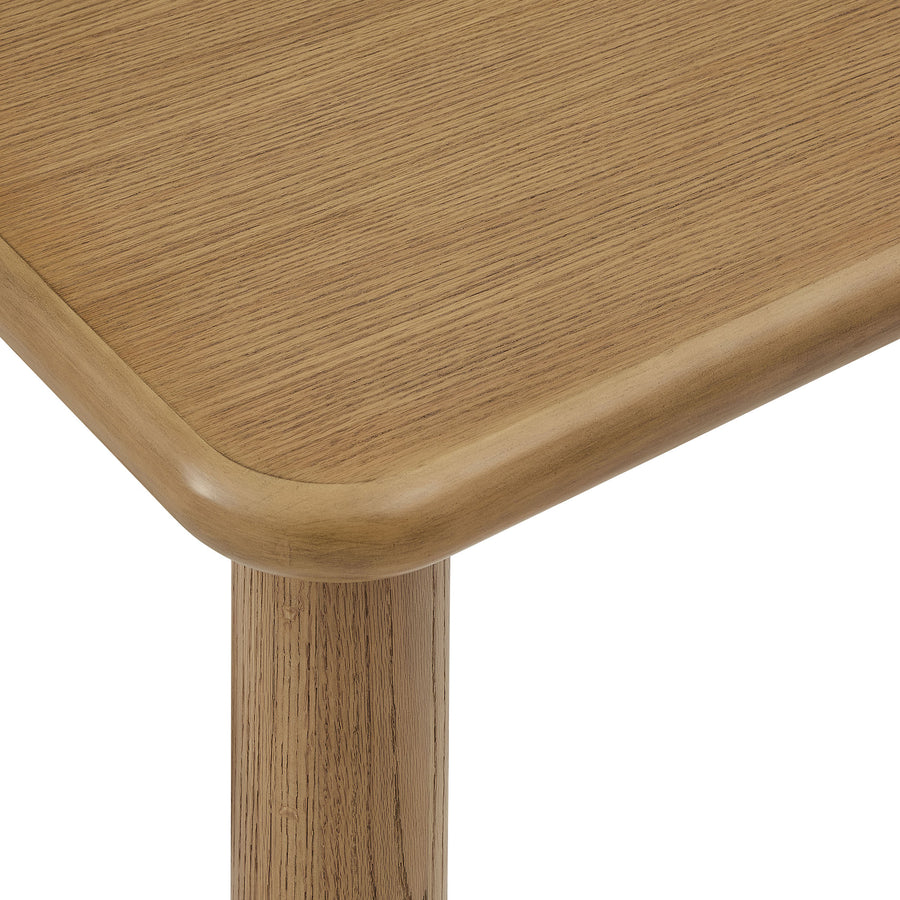Wells 72" Rectangular Oak Wood Dining Table in Weathered Oak