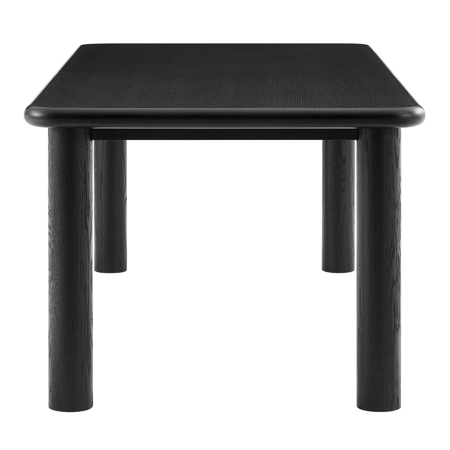 Wells 86"-105" Extendable Rectangular Oak Wood Dining Table in Black