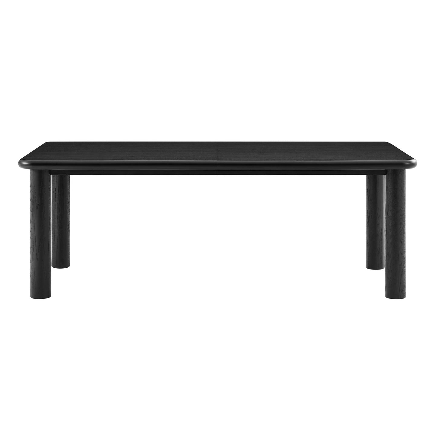Wells 86"-105" Extendable Rectangular Oak Wood Dining Table in Black