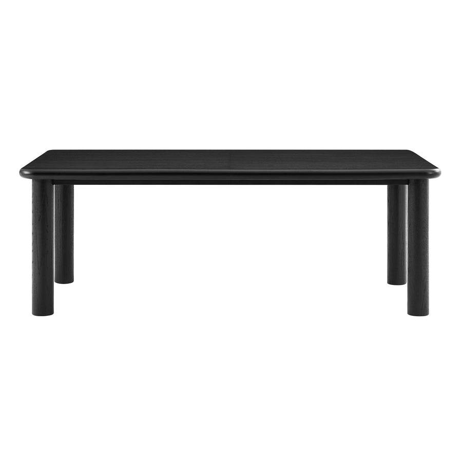 Wells 86"-105" Extendable Rectangular Oak Wood Dining Table in Black