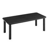 Wells 86"-105" Extendable Rectangular Oak Wood Dining Table in Black