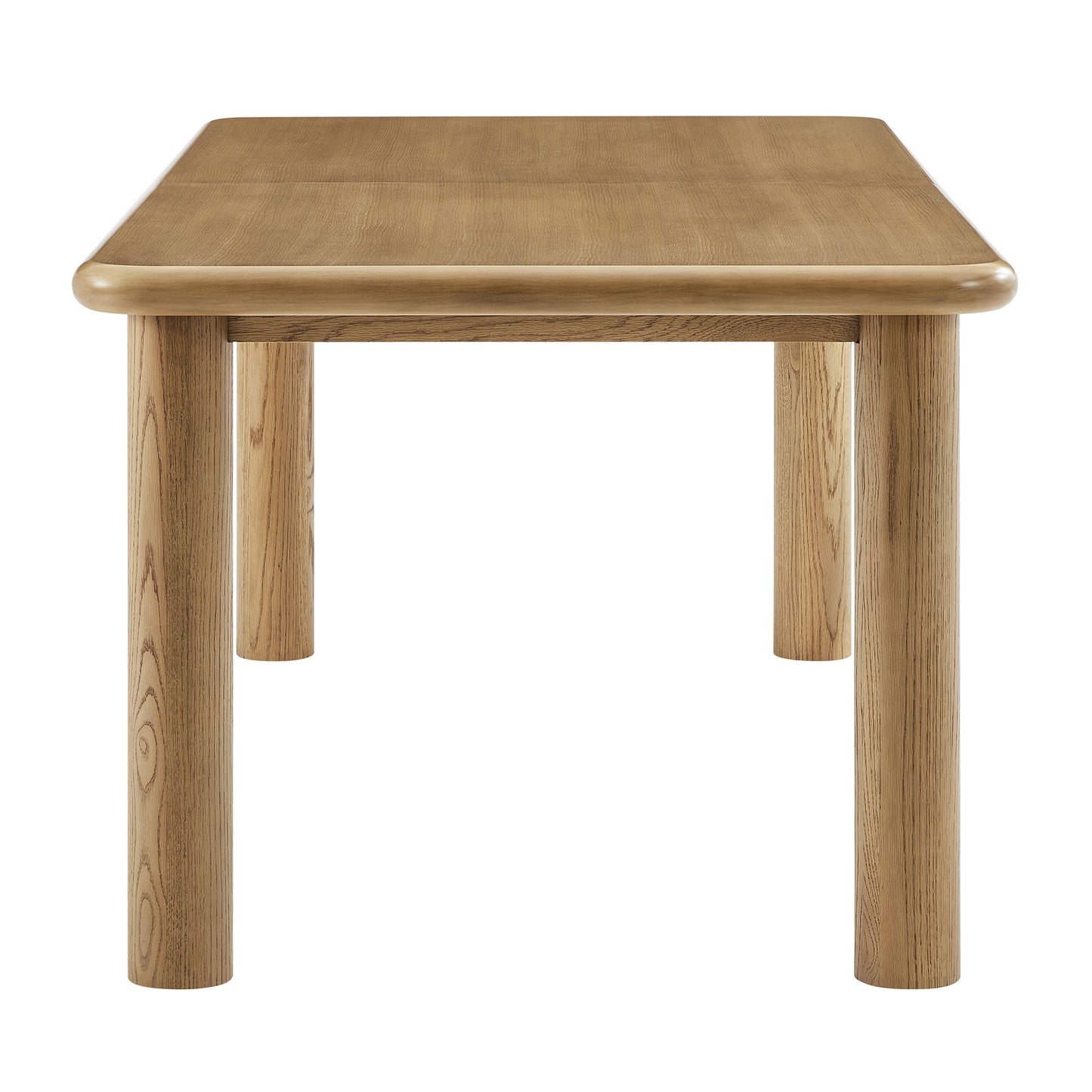 Wells 86"-105" Extendable Rectangular Oak Wood Dining Table in Weathered Oak