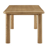 Wells 86"-105" Extendable Rectangular Oak Wood Dining Table in Weathered Oak