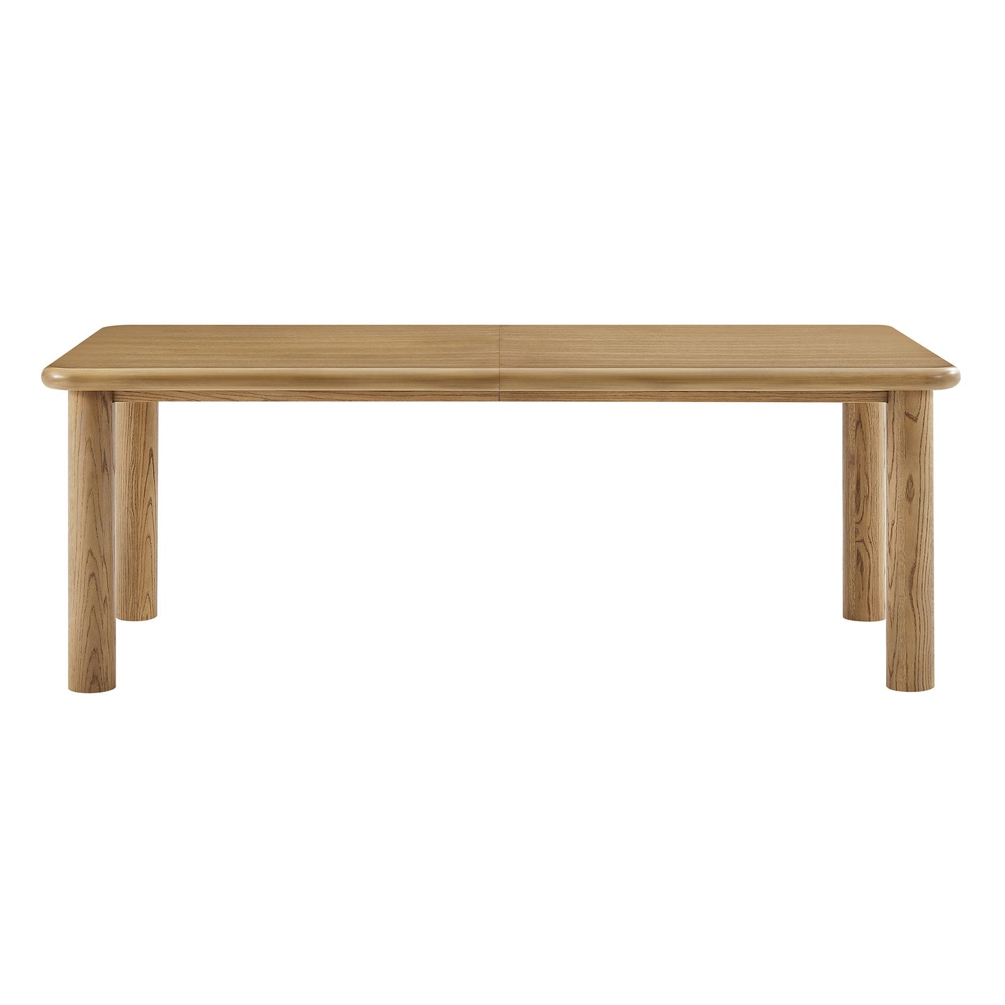 Wells 86"-105" Extendable Rectangular Oak Wood Dining Table in Weathered Oak