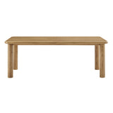 Wells 86"-105" Extendable Rectangular Oak Wood Dining Table in Weathered Oak