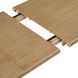 Wells 86"-105" Extendable Rectangular Oak Wood Dining Table in Weathered Oak