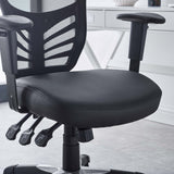 Raffia Vinyl Office Chair in Black