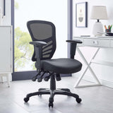 Raffia Vinyl Office Chair in Black