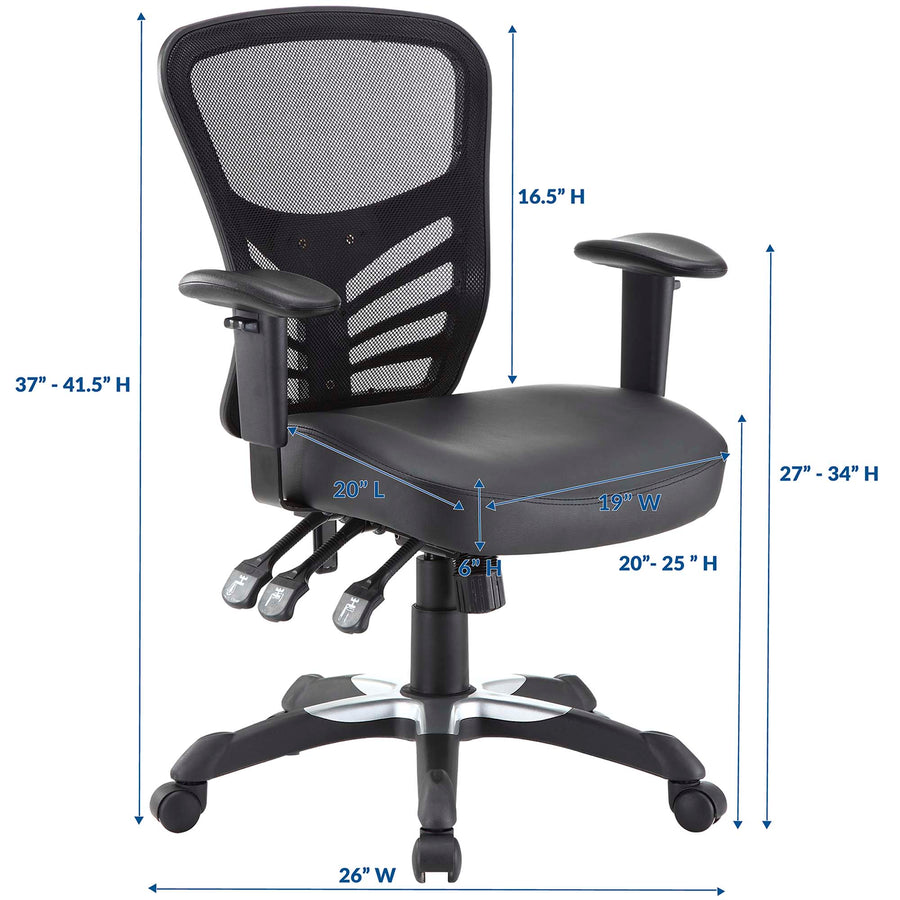 Raffia Vinyl Office Chair in Black