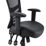 Raffia Vinyl Office Chair in Black