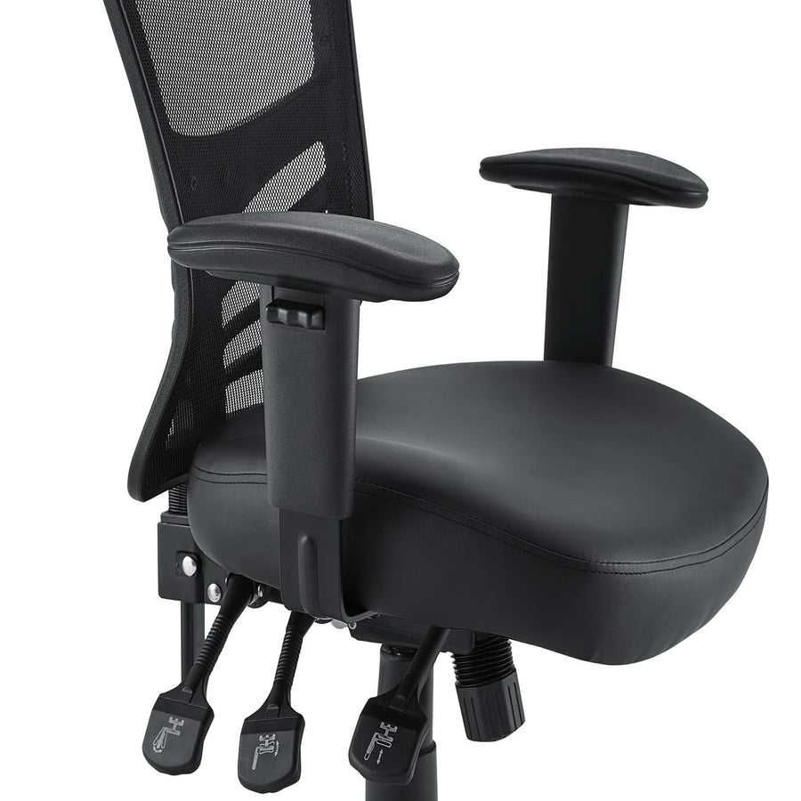 Raffia Vinyl Office Chair in Black
